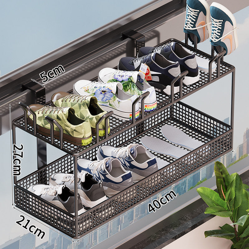 Over-the-Door Shoe Storage Rack with Adjustable Design