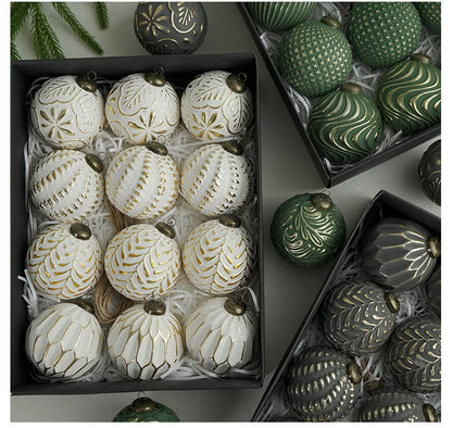 Set of Vintage Christmas Bauble Ornaments for Decoration
