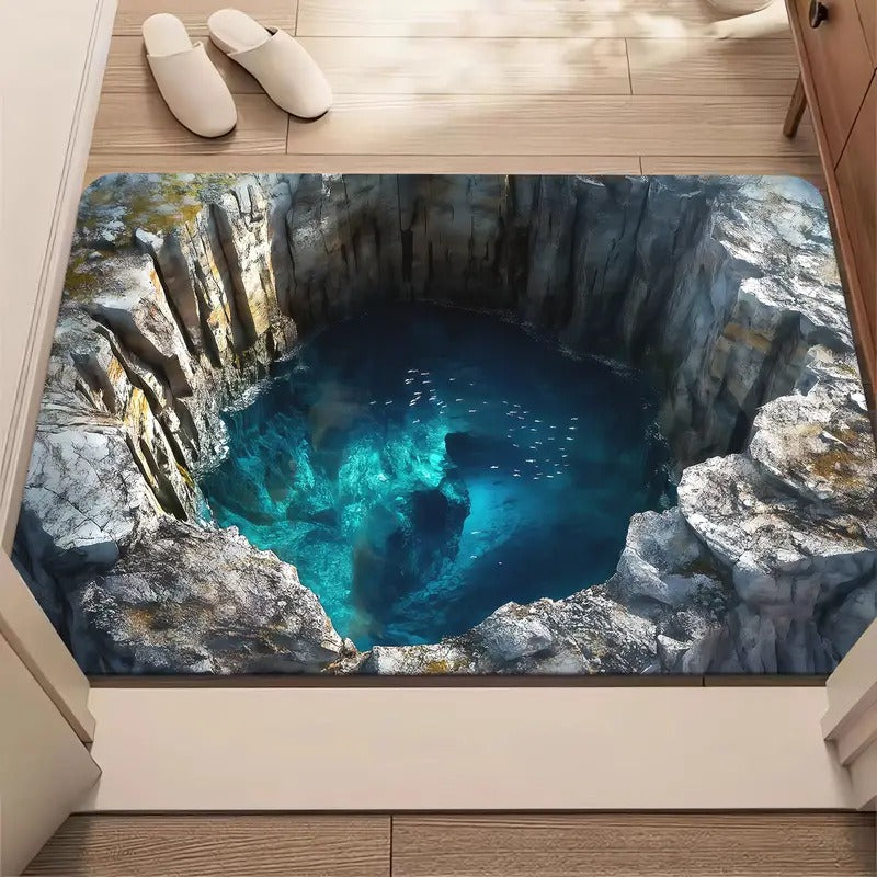 Welcome Mat with 3D Illusion Design