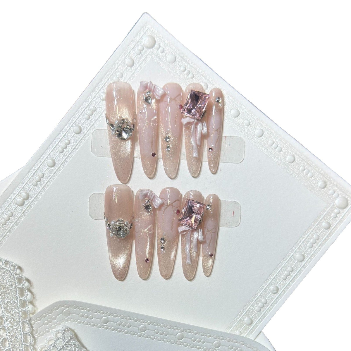 Charming Patterned Press-On Stiletto Nail Set