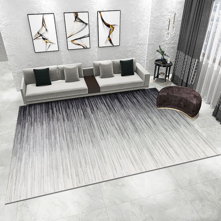 Striped Area Rug with Abstract Design