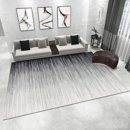 Striped Area Rug with Abstract Design