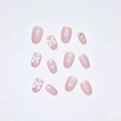 Elegant Bow Accent Press-On Nail Set