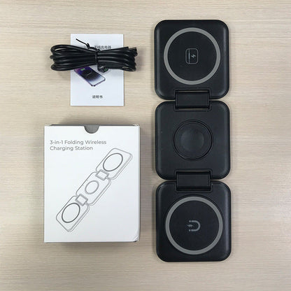 Foldable Wireless Charging Station - 3-in-1 Design