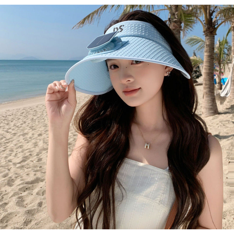 Sun Visor with UV Protection and Built-in Mini Fan - Adjustable