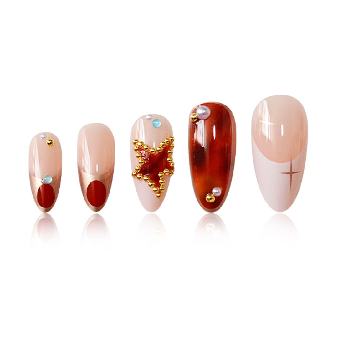 Press-On Nail Art Kit Featuring Unique Gemstone Details