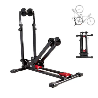 Foldable Indoor Bike Trainer Stand with Adjustable Roller Resistance