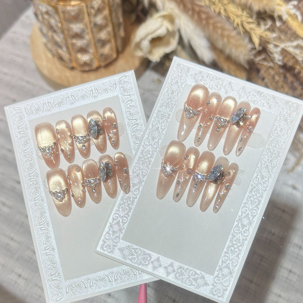 Charming Patterned Press-On Stiletto Nail Set