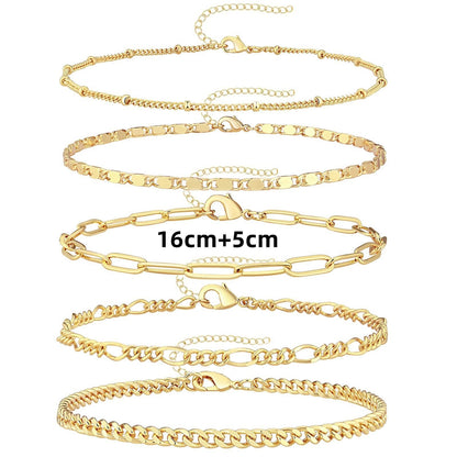 Versatile Adjustable Anklet Set in Multiple Styles