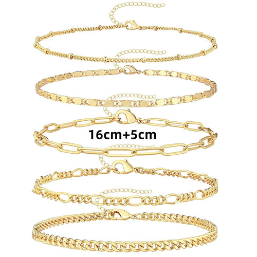 Versatile Adjustable Anklet Set in Multiple Styles