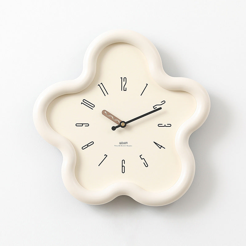 Silent Pendulum Wall Clock with 3D Floral Design for Bedroom Decor