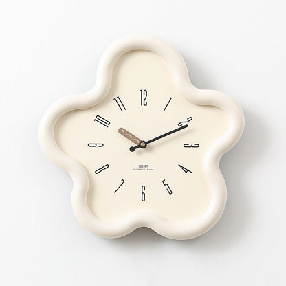 Silent Pendulum Wall Clock with 3D Floral Design for Bedroom Decor