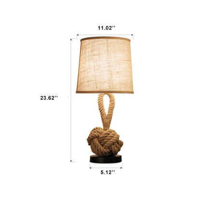 Twine Knot Design Fabric LED Table Lamp - Retro Style, 1-Light