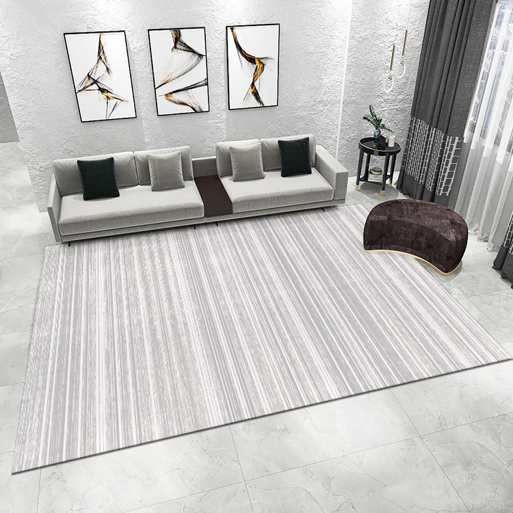 Striped Area Rug with Abstract Design