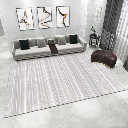 Striped Area Rug with Abstract Design
