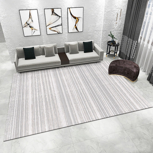 Striped Area Rug with Abstract Design