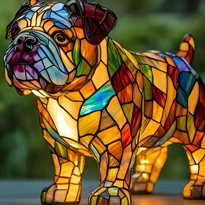 Charming Canine Glass Table Lamp – Perfect Pet Decor