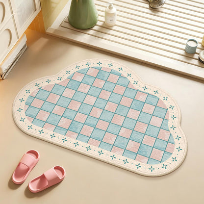Floral Patterned Bath Mat with Absorbent Texture