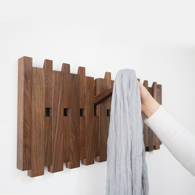 Wall-Mounted Hook Rack with Adjustable Design