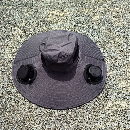 Sun Hat with Removable USB Fans and Wide Neck Coverage - Air-Cooled