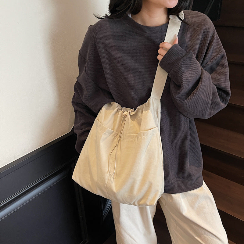 Drawstring Shoulder Bag with Adjustable Strap