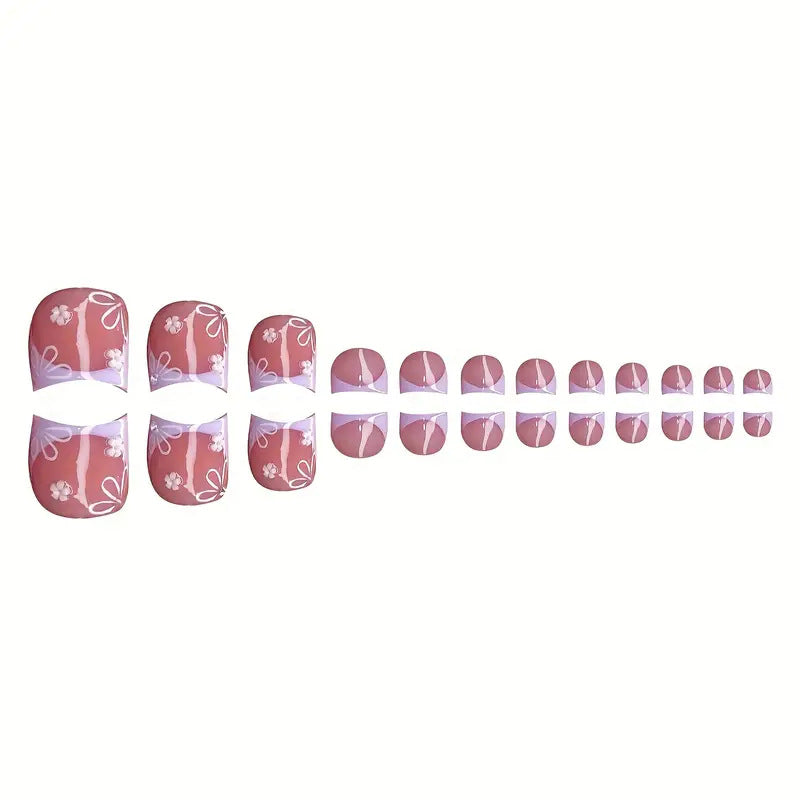Floral 3D Press-On Nail Art Set