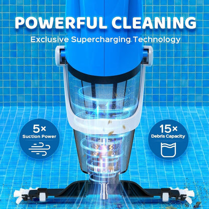 Robotic Pool Cleaner with Cyclonic Suction and Large Debris Capacity