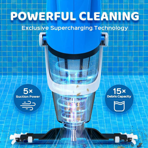 Robotic Pool Cleaner with Cyclonic Suction and Large Debris Capacity
