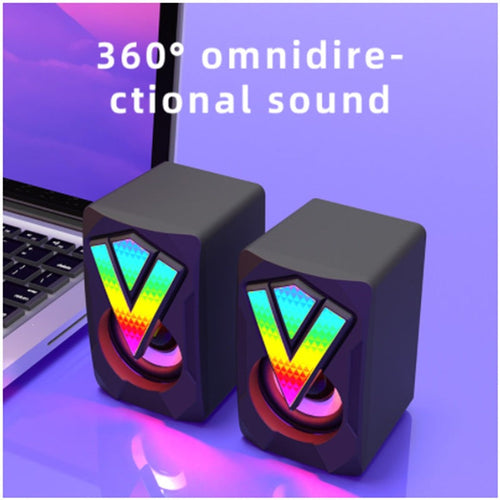 Omnidirectional Sound Desktop Speakers with 360-Degree RGB Lighting