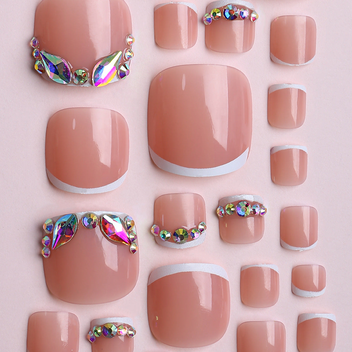 Luxurious Rhinestone-Embellished Acrylic Nails