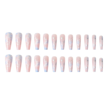 Floral and Geometric Accented Acrylic Stiletto Nail Set