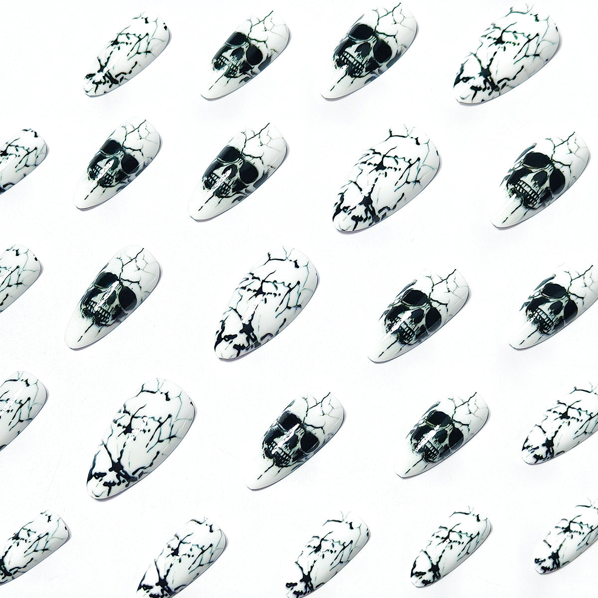 Skull Pattern Nail Wraps with Artistic Design