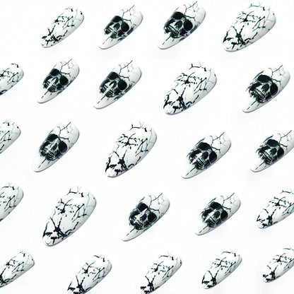Skull Pattern Nail Wraps with Artistic Design