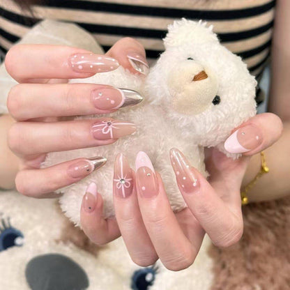 Press-On Nails with Artistic Ocean Theme Design