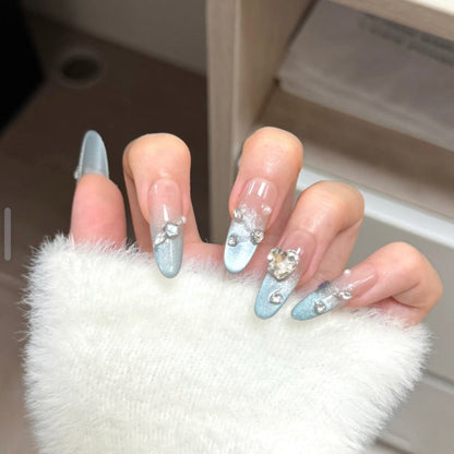 Themed Press-On Nails with Artistic Design