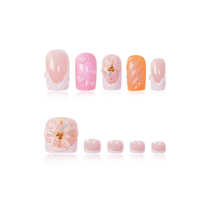 Floral 3D Press-On Nail Art Set