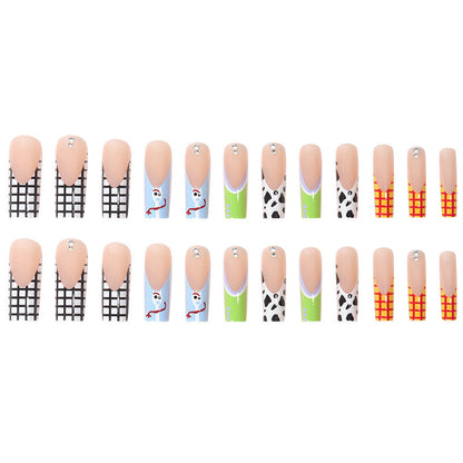 Long Press-On Nails with Artistic Designs