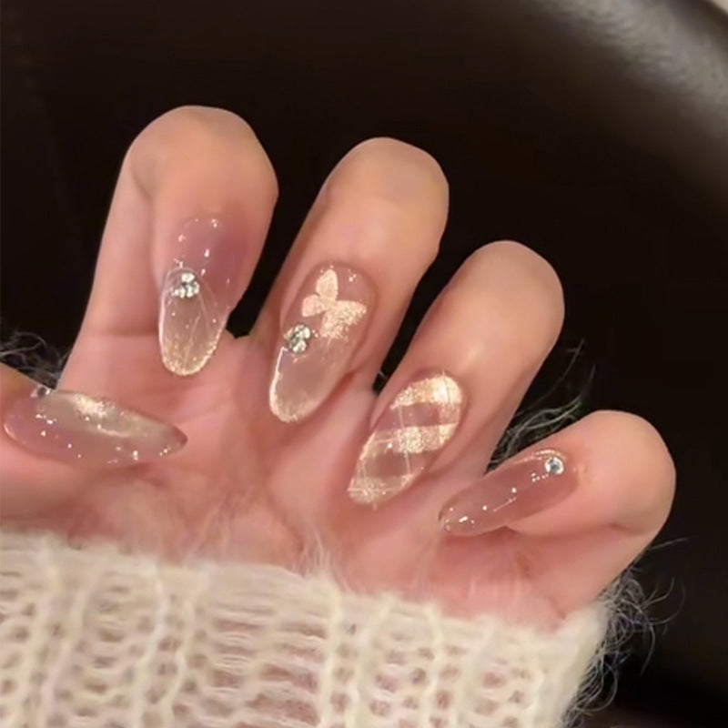 Press-On Nail Kit Featuring Distinctive Bow Patterns