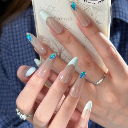 Themed Press-On Nails with Artistic Design