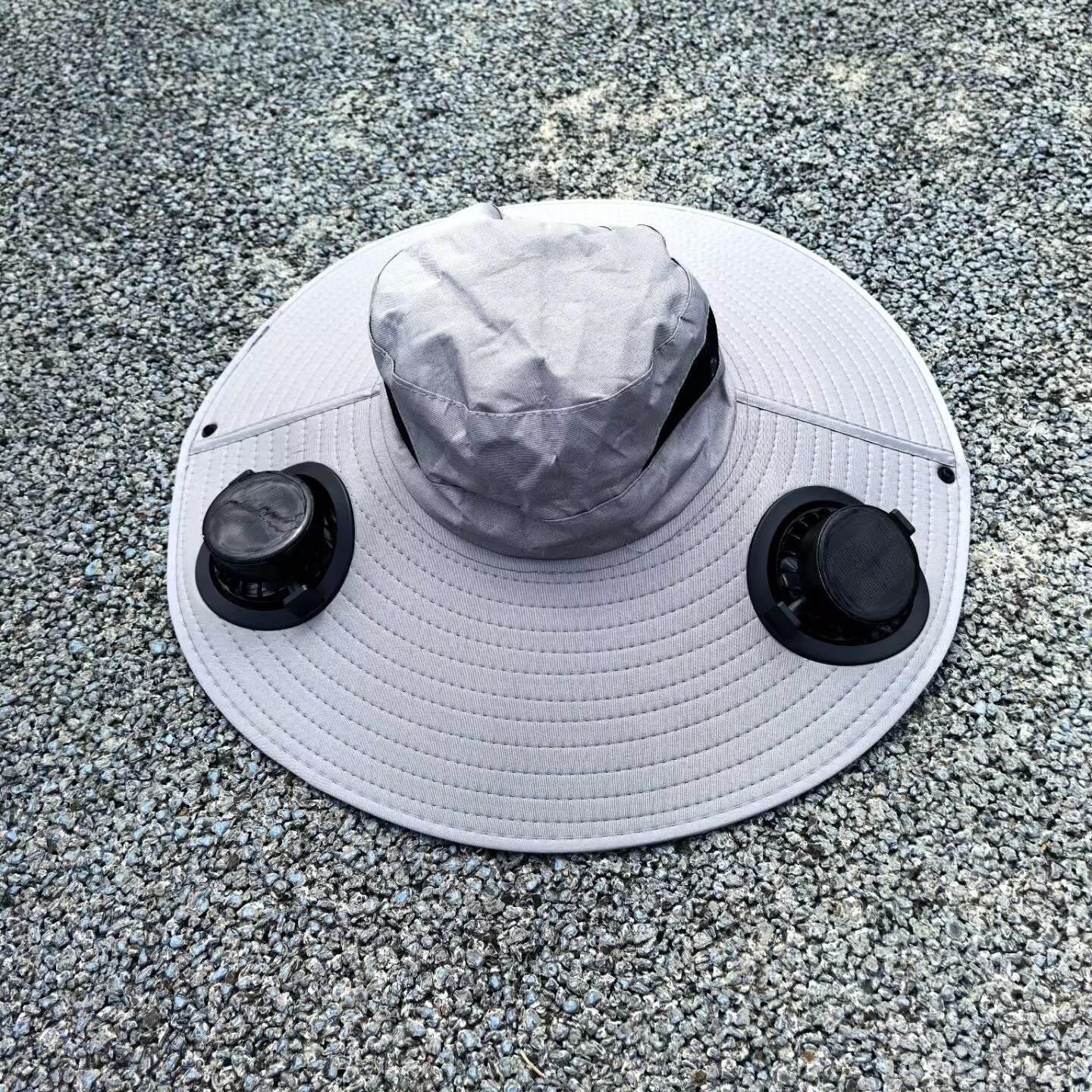 Sun Hat with Removable USB Fans and Wide Neck Coverage - Air-Cooled