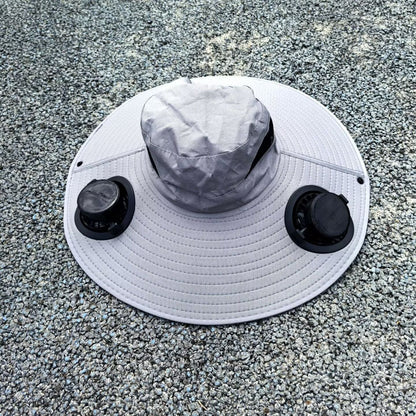 Sun Hat with Removable USB Fans and Wide Neck Coverage - Air-Cooled