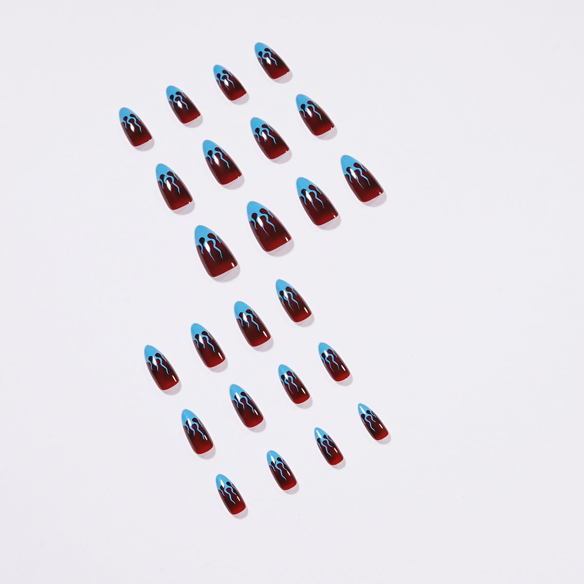 Flame Pattern Stiletto Nail Art Design