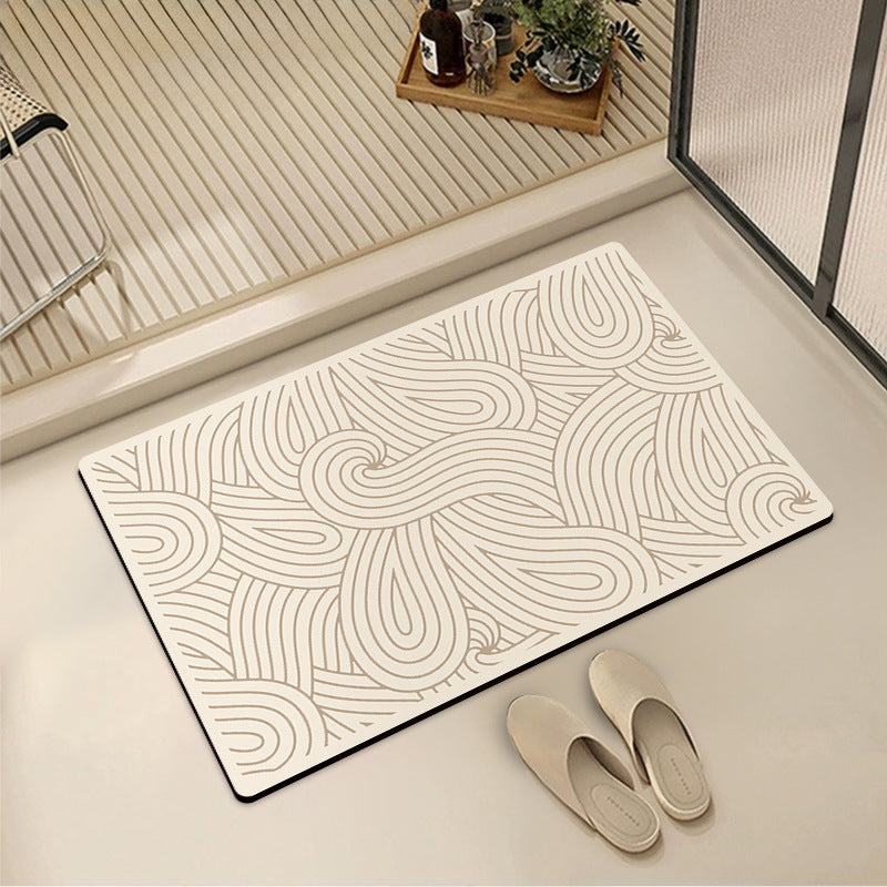 Abstract Style Bath Mat with Geometric Pattern