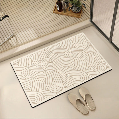 Abstract Style Bath Mat with Geometric Pattern