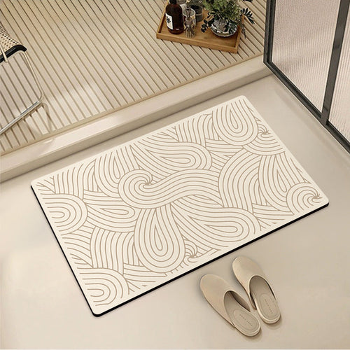 Abstract Style Bath Mat with Geometric Pattern