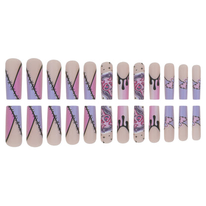 Creative Graphic Pattern Press-On Stiletto Nail Set