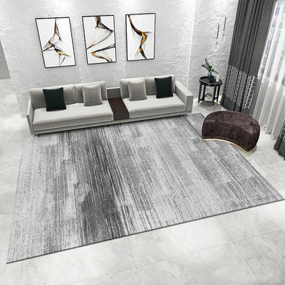 Striped Area Rug with Abstract Design