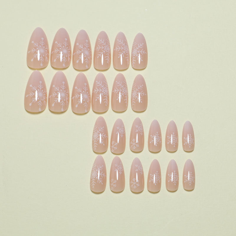 Press-On Nails with Artistic Snowflake Design