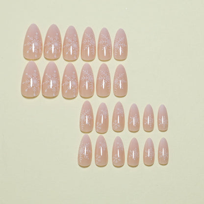 Press-On Nails with Artistic Snowflake Design