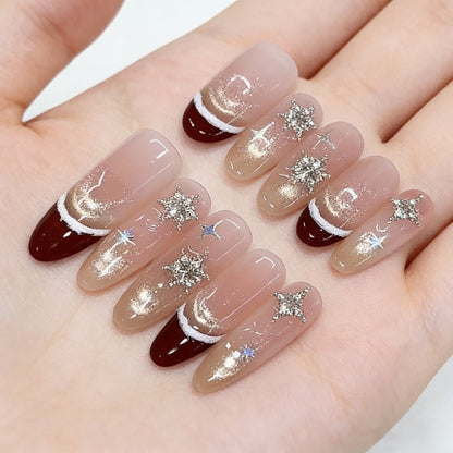 Glitter and Star Accented Press-On Nail Set